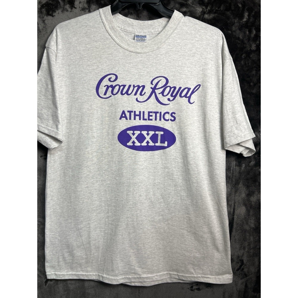 Crown Royal XXL T Shirt Gray‎ Purple Athletics Graphic Gildan Heavyweight